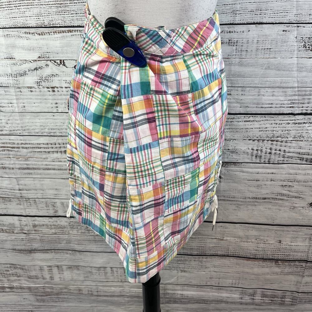 Talbots Skirt size 8 Petite Blue Pink Tartan Plaid Straight Knee Preppy Nautical - Picture 9 of 10